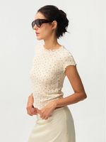 Gingham Print Ruffle-Edge Top