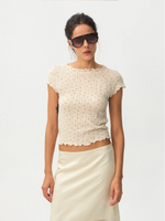 Gingham Print Ruffle-Edge Top