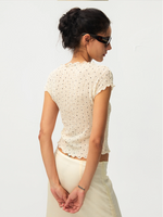 Gingham Print Ruffle-Edge Top