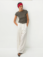 Gingham Print Ruffle-Edge Top
