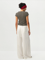 Gingham Print Ruffle-Edge Top