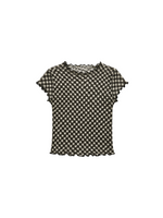 Gingham Print Ruffle-Edge Top