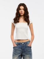 Modal Square Neck Short-sleeved T-shirt