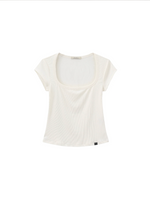Modal Square Neck Short-sleeved T-shirt