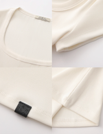 Modal Square Neck Short-sleeved T-shirt