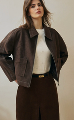 Emmette Cropped Suede Jacket