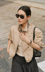 Anora Cropped Bomber Cotton Jacket