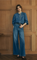Benj Embroidered Denim Blouse