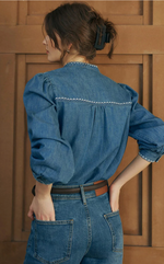 Benj Embroidered Denim Blouse
