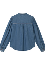 Benj Embroidered Denim Blouse