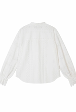Calen Embroidered Ruffled Cotton Blouse