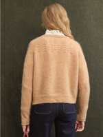 Ottilie Embroidered Rose V-Neck Cable Cardigan