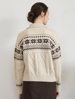 Qiana Fair Isle Cable-Knit Sweater