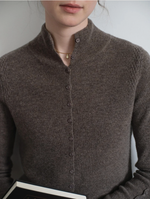 Berta 100% Wool V-Neck Button Sweater