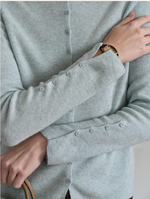 Berta 100% Wool V-Neck Button Sweater
