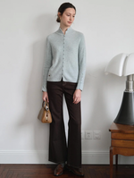 Berta 100% Wool V-Neck Button Sweater