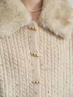 Neve Toggle-Front Cable Knit Cardigan