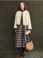 Regine Ball-Button Collarless Cropped Jacket