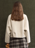 Regine Ball-Button Collarless Cropped Jacket