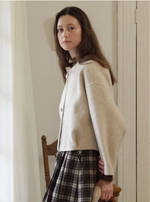 Regine Ball-Button Collarless Cropped Jacket