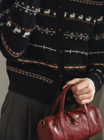 Tania Fair Isle Button-Front Cropped Cardigan