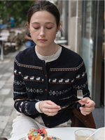 Tania Fair Isle Button-Front Cropped Cardigan