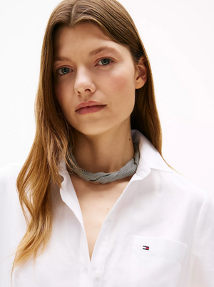 Short-Sleeve Belted Oxford Shirtdress