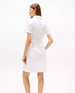 Short-Sleeve Belted Oxford Shirtdress