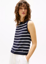 Stripe Boatneck Sweater Tank