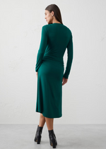 Soft Luxe Knit Wrap Midi Dress