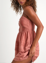 Abby White Lace Tiered Mini Dress