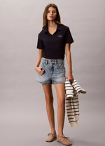 Monologo Rib Cropped Sweater Polo Shirt