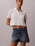 Monologo Rib Cropped Sweater Polo Shirt