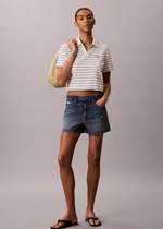 Monologo Rib Cropped Sweater Polo Shirt