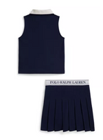 Girls Stretch Mesh Boxy Polo Shirt & Skort