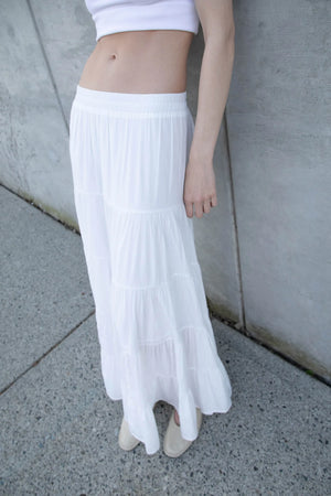 Tiered Skirt With Elastic Waistband