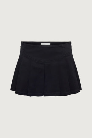 Pleated Twill Mini Skort