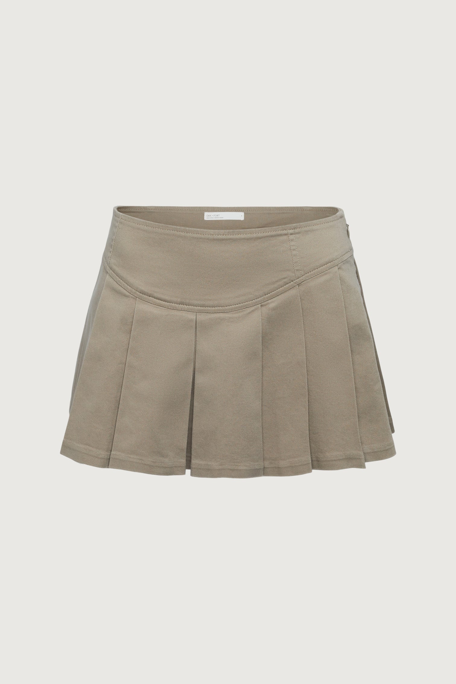 Pleated Twill Mini Skort