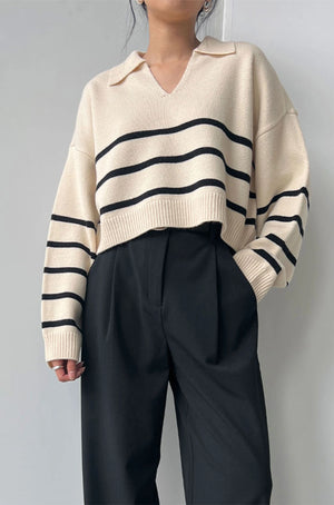 Collared Stripe Sweater