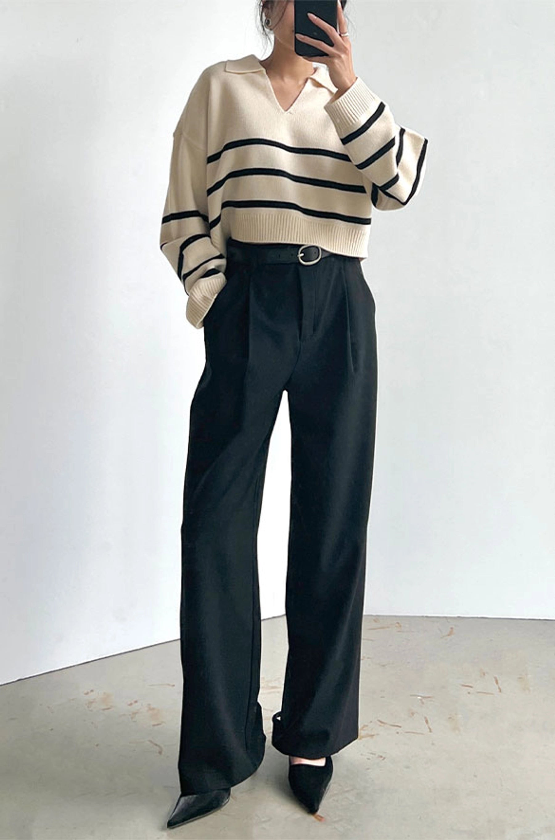 Collared Stripe Sweater