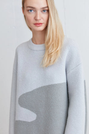 Oversized Intarsia Knit Sweater