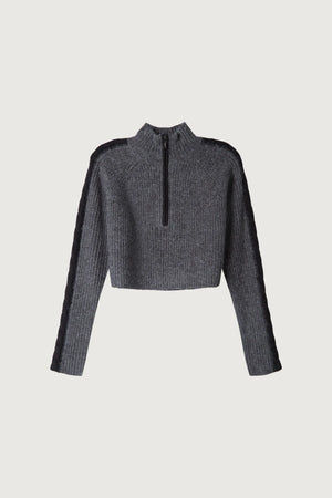 Half Zip Sweater With Contrast Details