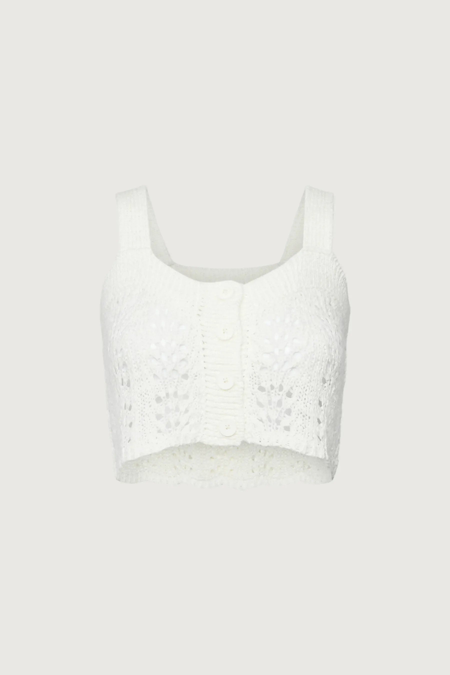 Cropped Open Knit Top