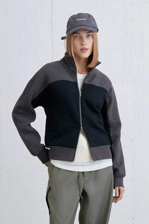 Colour Block Zip-up Jacket