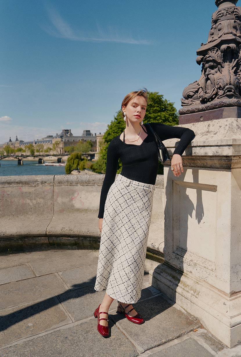 Monty Midi Tweed Skirt