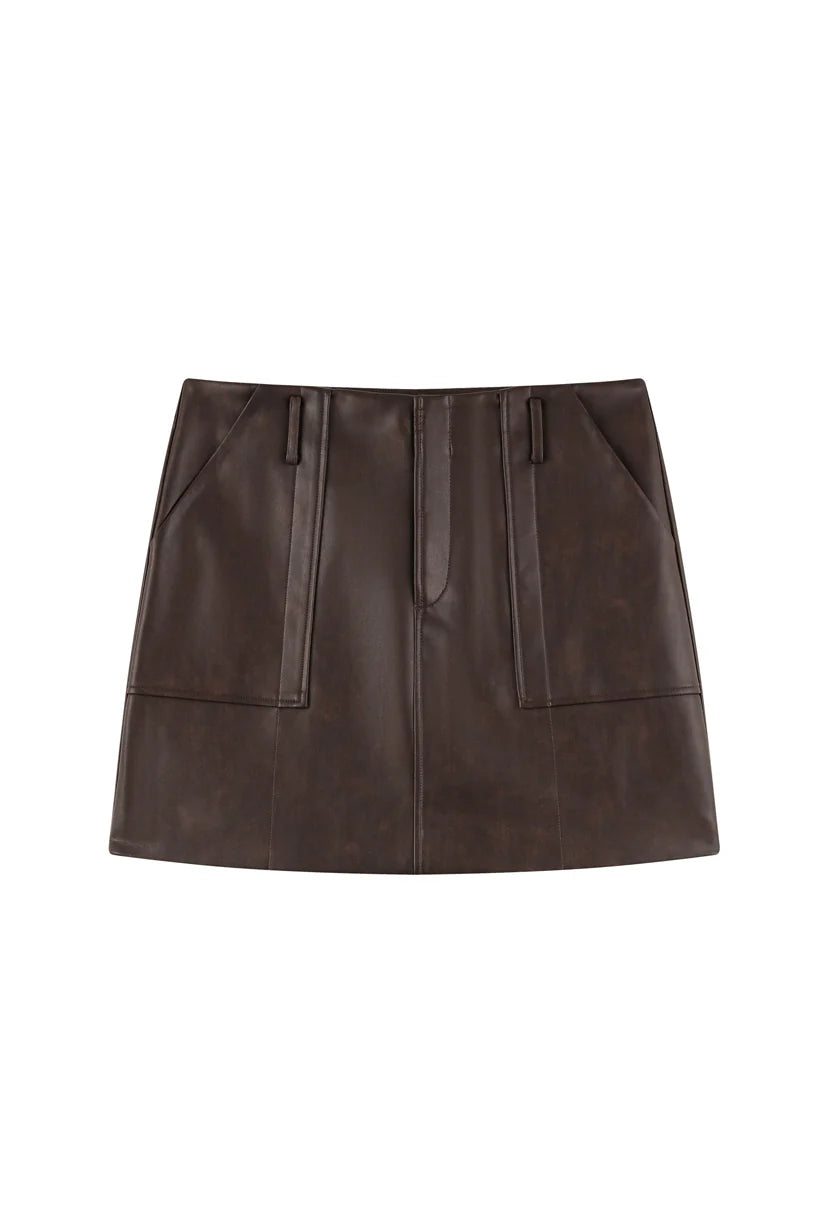 Andy Faux Leather Skirt