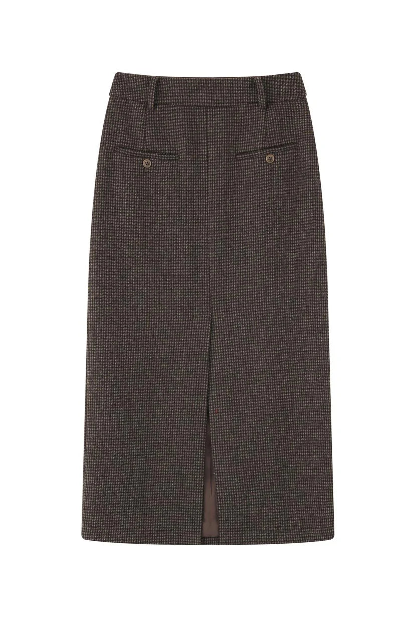 Debbie Wool Pencil Skirt