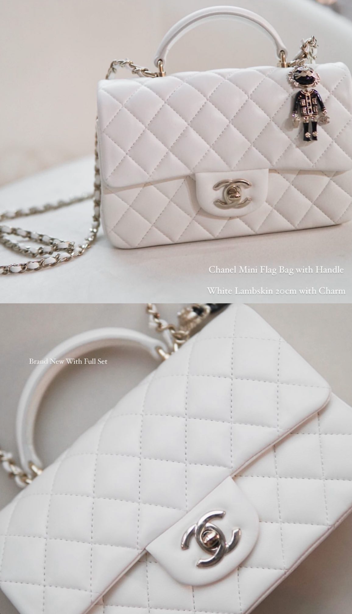 Chanel Mini Flap with Handle 20cm (with Lion Charm)