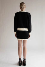 Fuzzy Color Block Mini Skirt