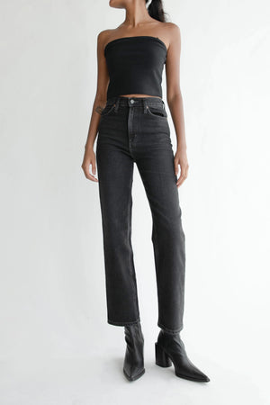 Ashley Organic Cropped Jeans, Black